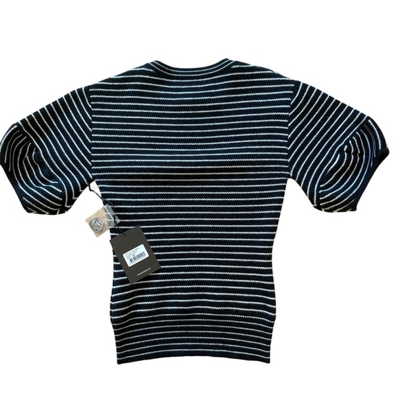 NICHOLAS Navy and White Striped Short Sleeve Tee - Picture 7 of 9